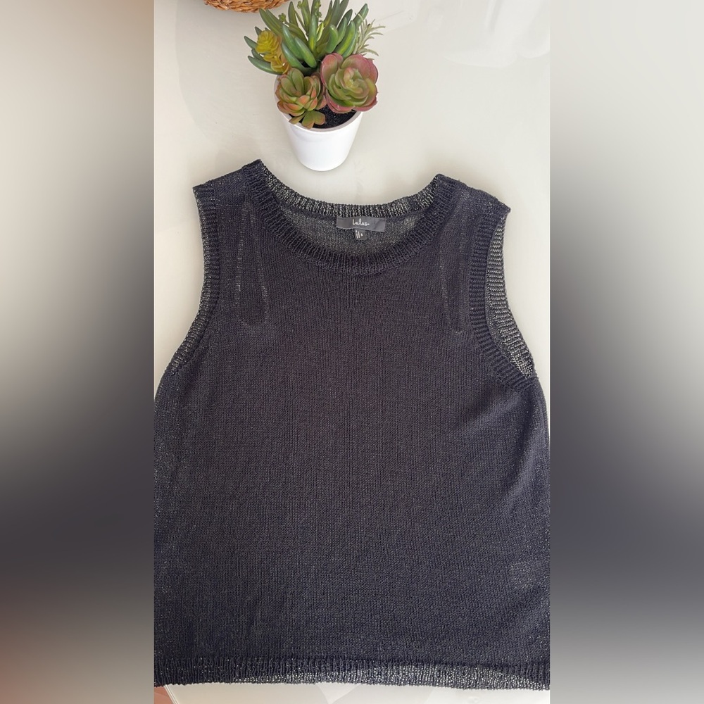 Lulus Black Knit Sleeveless Top Size S Minimal Chic. - Picture 6 of 8